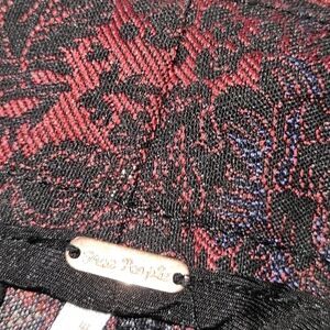 Free People Wine Brocade Pants Size 4